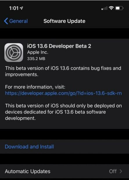 iOS 13.6 Beta 2更新内容及升级方法插图3
