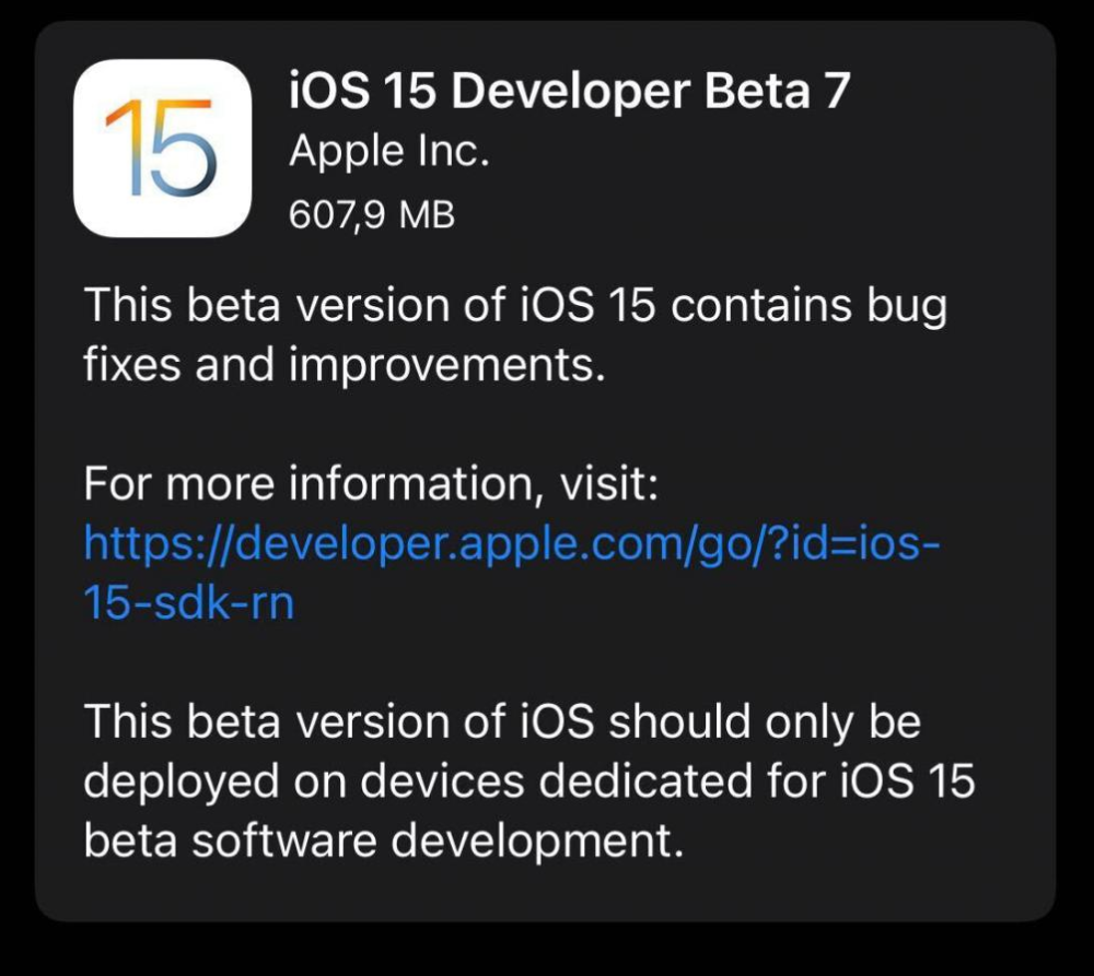 iOS15 beta 7更新建议及升级方法插图1