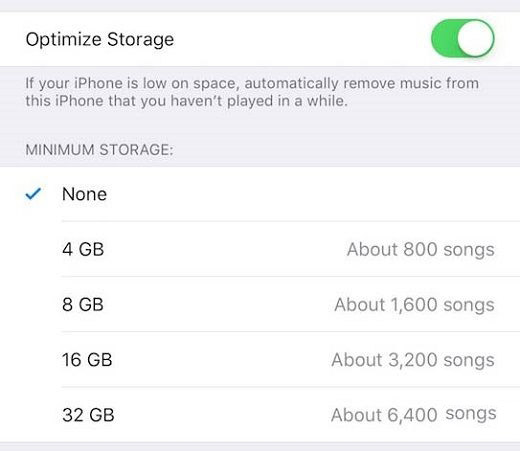 iOS10“优化储存”可自动清除不常播放的音乐插图1