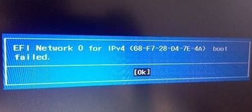 Win10开机显示EFI Network 0 for ipv4 boot failed怎么办?