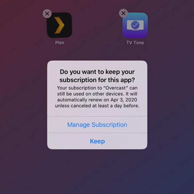 iOS 13 这个功能很贴心：删除应用前主动提示相关订阅服务