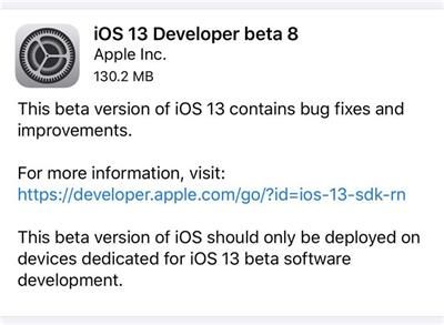 我已升级iOS 13 Beta8，你随意！