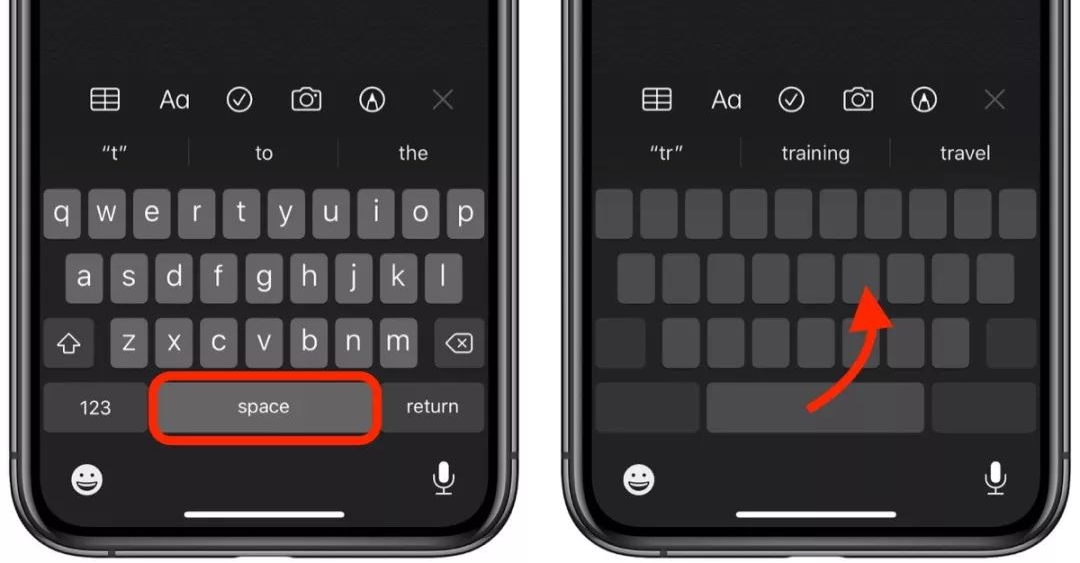 如何在 iPhone 11 键盘上使用虚拟触控板？