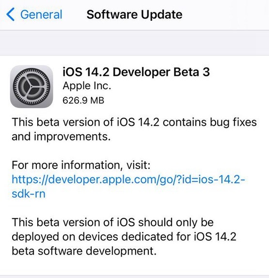 苹果 iOS 14.2Beta 3更新内容及升级方法