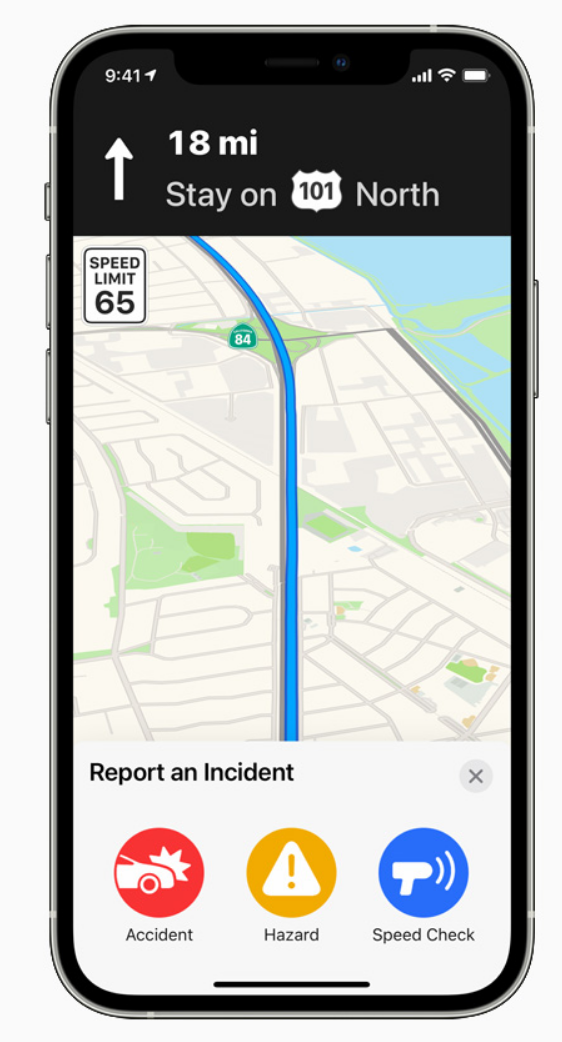 iOS 14.5 改进地图应用：支持通过 Siri 提交事故报告