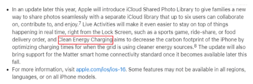 iOS 16系统支持清洁能源充电？什么是清洁能源充电？